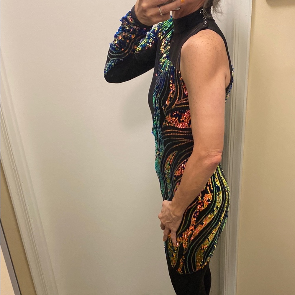 Intergalactic One Shoulder Sequin Jumpsuit - Picture 4 of 11
